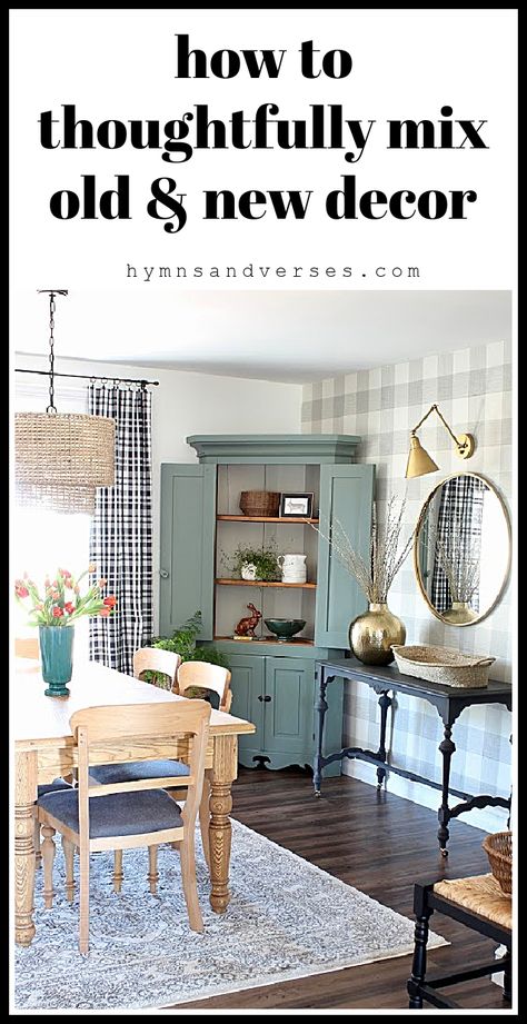 Spring home decor with a thoughtful mix of vintage and modern furniture and accessories. Vintage Home Decorating, Country, Inspiration, Home, Home Decor Styles, Vintage Home Décor, Decoration, Design, Farmhouse Décor