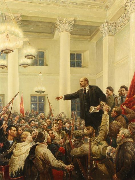 1917 Russian Revolution - Vladimir Lenin rallying the revolutionary workers… People, Art, Portrait, Vladimir Lenin, Vladimir, The Bolsheviks, Russian Revolution, Russian Art, Resim