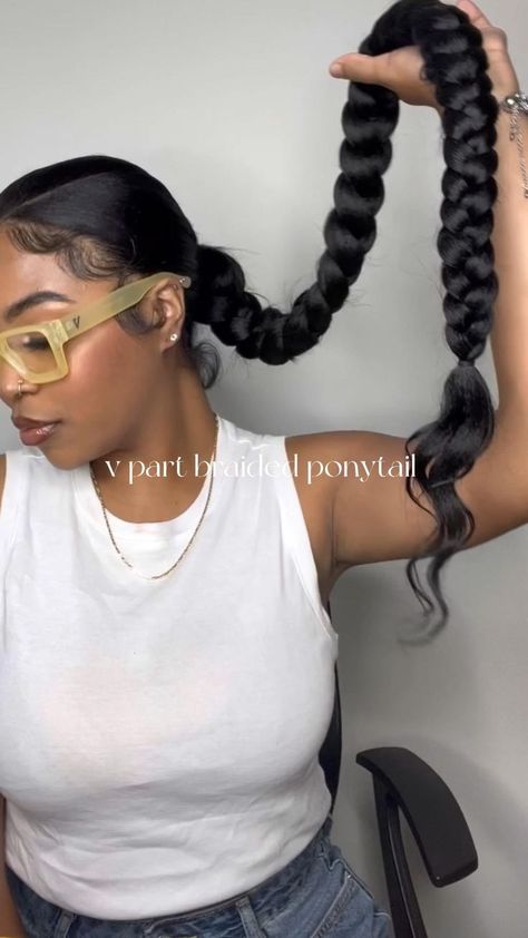 Natural Styles, Plaited Ponytail, Protective Styles, Box Braids, 2 Braided Ponytail For Black Women, Two Braided Ponytail For Black Women, Ponytail With Braiding Hair, Braided Cornrow Hairstyles, Braided Ponytail
