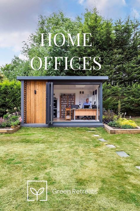 Home Office, Exterior, Garden Office Shed, Shed Office Ideas Backyards, Garden Home Office, Shed Office, Office Shed, Backyard Office Shed, Small Garden Office