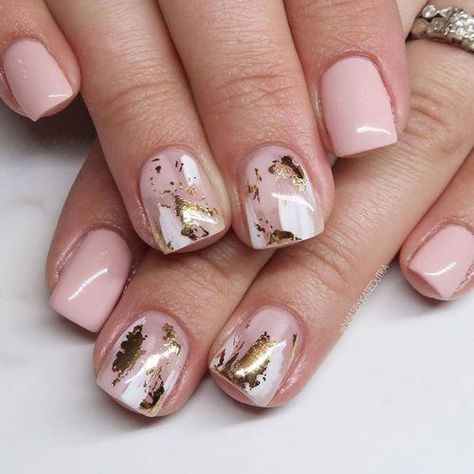 Stunning Gold Foil Nail Designs To Make Your Manicure Shine ★ Nail Designs, Nail Art Designs, Perfect Nails, Nail Colors, Nails Inspiration, Chic Nails, Pretty Nails, Creative Nails, Coffin Nails Designs