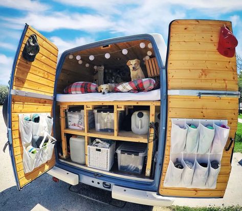 Ideas for organizing items in a tiny DIY campervan conversion. Tips and hacks for a small living room, kitchen or bathroom layout. #vanlife ideas to take with you when you build a campervan!