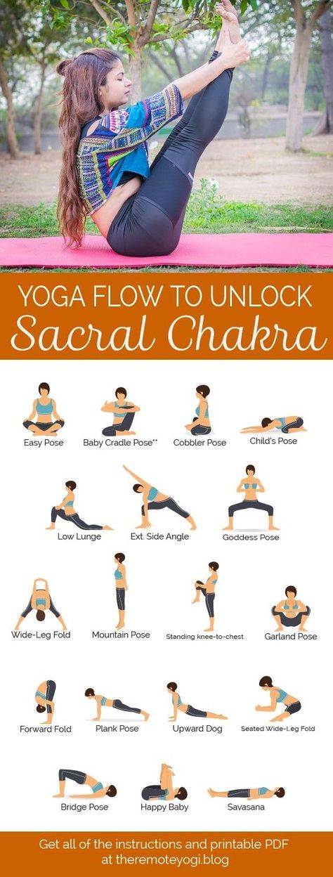 The sacral chakra is largely associated with passion and creativity. In today's printable yoga PDF, we focus on posted to open the sacral chakra. #sacralchakra #chakrayoga #yogapdf Yoga Fitness, Yoga, Yoga Poses, Yin Yoga, Yoga Meditation, Lunges, Yoga Sequences, Yoga Routines, Yoga Flow