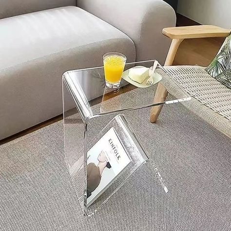 End Tables With Storage, Modern Side Table, Glass Bedside Table, Side Table, Plexiglass Table, Small Side Table, Table Design, End Tables, Glass Side Tables