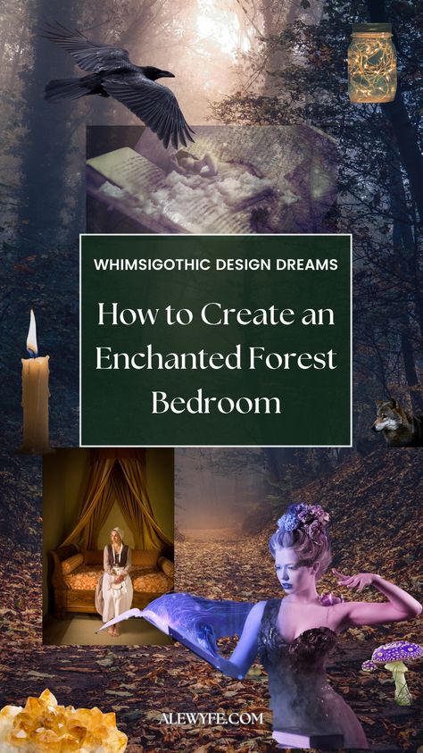 Design, Interior, Art, Witch Room Aesthetic, Magical Bedroom Ideas For Adults, Fairy Bedroom Aesthetic, Enchanted Bedroom Ideas, Fairy Room Aesthetic, Witch Bedrooms