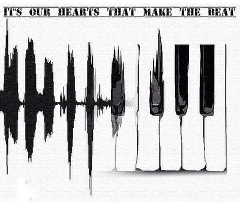 our-hearts-make-the-beat Tatoo Music, Music Drawings, Music Tattoo, Musical Art, Music Tattoos, One Pilots, Music Room, Music Love, Fotografi Potret