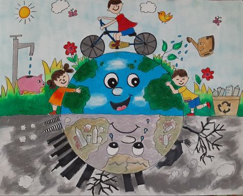 Save Earth/Sustainability Drawing ,save planet , save nature,poster for kids,school project Environmental Art, Green Day, Save Earth Drawing, Save Earth, Save Earth Drawing Art, Earth Day Projects, Earth Day Drawing, Save The Planet, Planet Earth