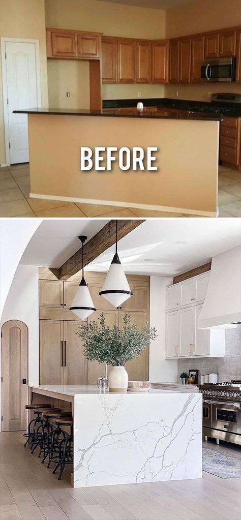 Instagram Account Showcases How Good Design Can Transform A Space And Here Are 30 Of The Best Before & After Pics (New Pics) | Bored Panda Interior, Inspiration, Home Décor, Design, Home, Kitchen Expansion Before And After, Kitchen Remodel, Kitchen Remodel Before And After, Before After Kitchen