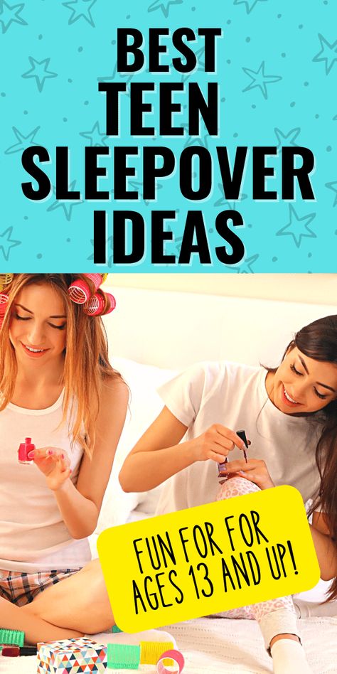 What to do at a sleepover age 13 and up (things to do at a sleepover teens) - super fun things to do in a sleepover for teenagers including party themes, slumber party games and more! #sleepoverparty #teenparty #themeparties Birthday Sleepover Ideas, Teen Fun, Teen Girl Birthday Party, Teenage Parties, Girl Sleepover, Party, Teen Sleepover, Teen Sleepover Ideas