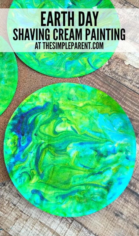 Pre K, Earth Day Projects, Earth Day Crafts, Earth Day Activities, Earth Craft, Earth Activities, Earth Day, Shaving Cream Painting, Daycare Crafts