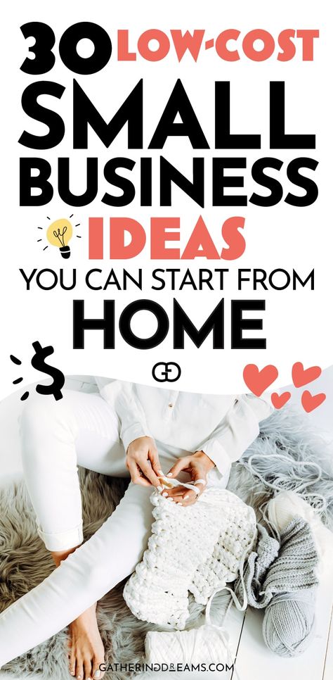 Want to start a small business from home without spending a fortune? No problem! Check out these 30 low-cost small business ideas to start making money from home. #workfromhome Diy, Ideas, Small Business From Home, Small Business Ideas Startups, Best Small Business Ideas, Business Ideas From Home, Businesses To Start, Low Cost Small Business Ideas, Small Investment Business Ideas