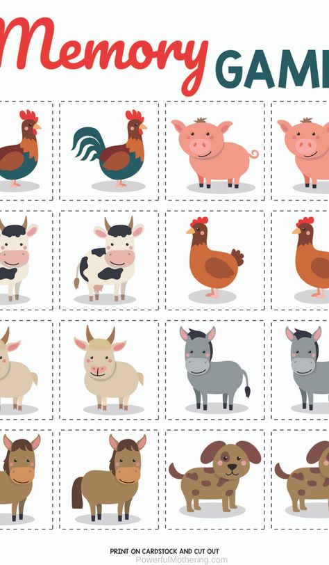 Printable Farm Animal Activities Bundle that is perfect for helping kids strengthen skills such as prewriting, identification, memory and more. #farmanimalactivities #freeprintables #preschoolactivities Montessori, Activities For Kids, English, Pre K, Animal Activities For Kids, Farm Animals Preschool, Farm Animals Games, Animals For Kids, Farm Activities Preschool