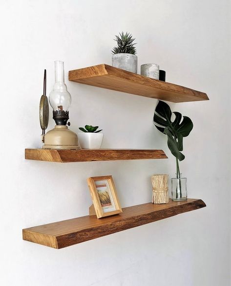 Bestloft® Wall Shelf Ruby WITH and WITHOUT Tree Edge Made of - Etsy Ikea, Bedroom Décor, Décor Room, Home Decor Styles, Dekoration, Haus, Room Decor, Bedroom Decor, Shelves In Bedroom