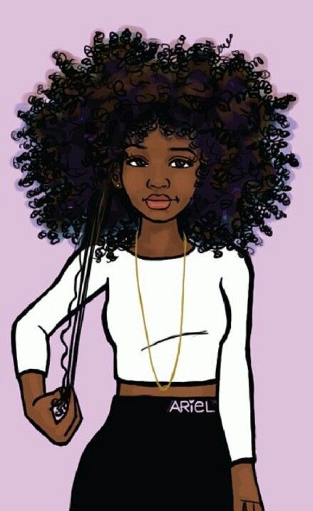 55 Amazing Black Hair Art Pictures and Paintings Portrait, Animation, Donna, Fotos, Rita, Mor, Girl Cartoon, Black Girl Cartoon, Girls Cartoon Art
