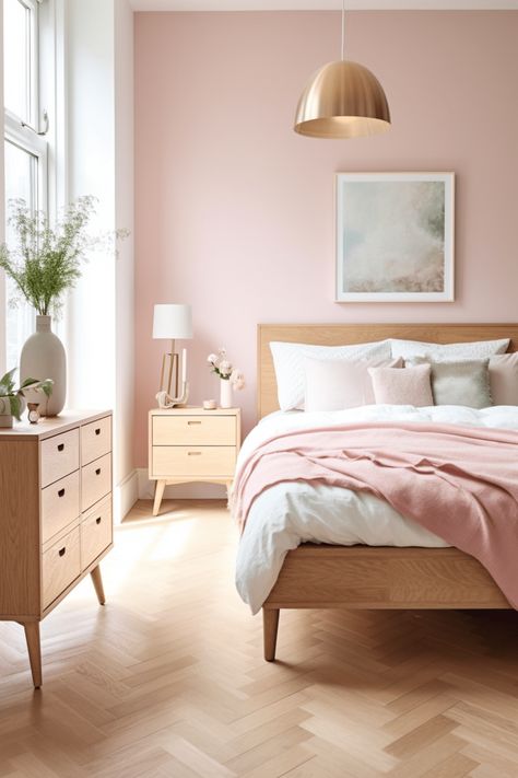 Interior, Best Bedroom Colors, Pale Pink Bedroom Walls, Wall Colors For Bedroom, Pink Accents Bedroom, Bedroom Paint Colors, Light Pink Walls, Pink Bedrooms, Blush Pink Bedroom Walls