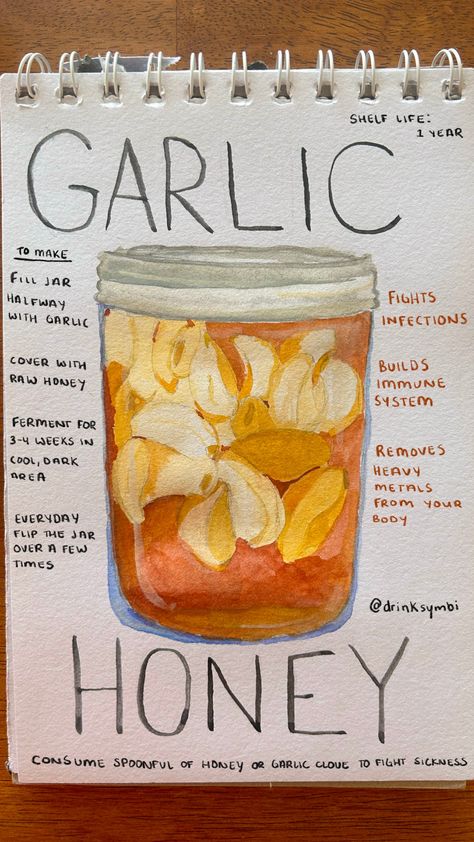 Garlic Sick Remedy, Herbs That Help With Sickness, Garlic Honey Ferment, Bitter Dock Uses, Honey Garlic Cold Remedy, Natural Healthy Recipes, Raw Garlic And Honey, T Cells Immune System, Honey Garlic For Sickness