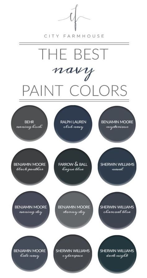 City Farmhouse - The Best Navy Paint Colors Interior, Ralph Lauren, Home Décor, Navy Paint Colors, Hale Navy Benjamin Moore, Navy Paint, Interior Paint Colors, Paint Colors For Home, Blue Paint Colors