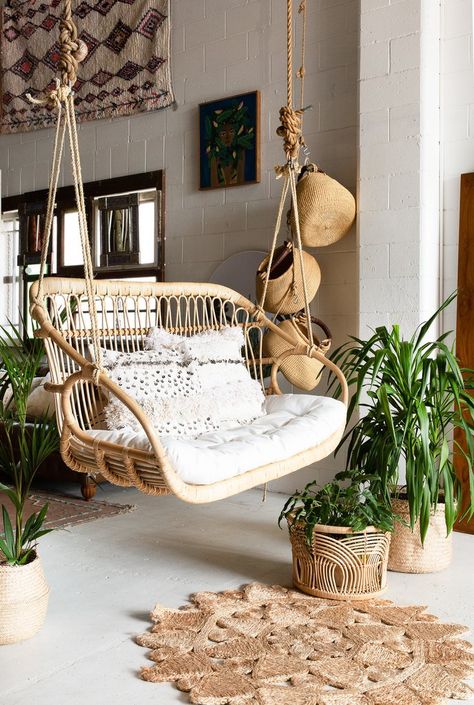 Bedroom Décor, Boho, Rattan, Hanging Chair, Rattan Furniture, Bedroom Decor, Hanging Furniture, Porch Sitting, Swinging Chair