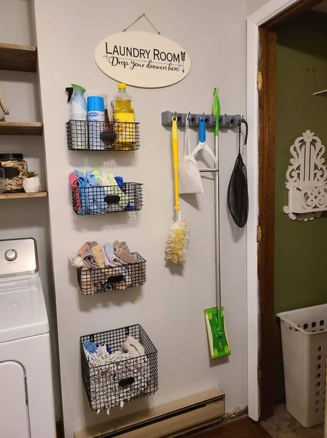 Organisation, Cleaning Supplies Organization Laundry Rooms, Cleaning Closet Organization Ideas, Laundry Room Supplies Organization, Laundry Room Cleaning Supplies Storage, Laundry Organization Ideas Storage, Laundry Room Organization Small, Organized Laundry Rooms, Laundry Room Organization