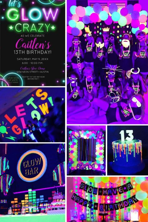 Unique 13th Birthday Party Ideas Your Just-Turned Teenager Will Love - what moms love Glow Party, 12th Birthday Party Ideas, 13th Birthday Party Ideas For Girls, 14th Birthday Party Ideas, 13th Birthday Parties, 16th Birthday Party, Sweet Sixteen Birthday Party Ideas, 18th Birthday Party, Glow Birthday Party