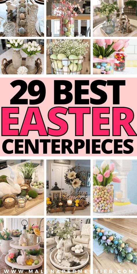 29 Stunning Easter Table Centerpieces To Recreate This Year Ideas, Decoration, Diy, Easter Table Settings, Easter Table Decorations, Easter Dinner Table, Easter Centerpieces Diy, Easter Centerpieces, Easter Table