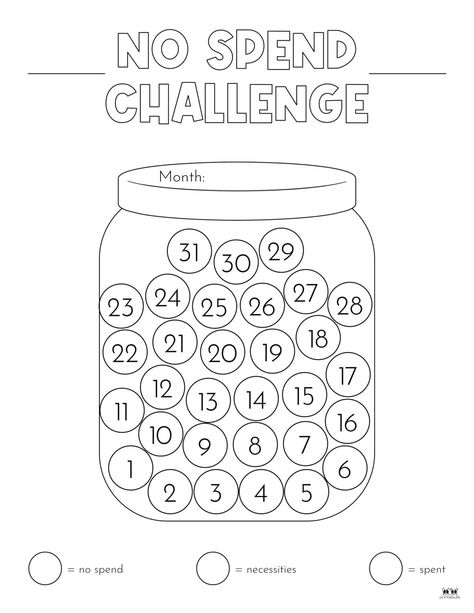 Choose from 20 no spend challenge printables covering various durations to help control your spending and start saving today. Print from home. 100% FREE! Saving Money, No Spend Challenge, Money Saving Challenge, Savings Challenge, Budget Challenge, Money Saving Methods, Money Saving Techniques, Budgeting Finances, Budget Saving