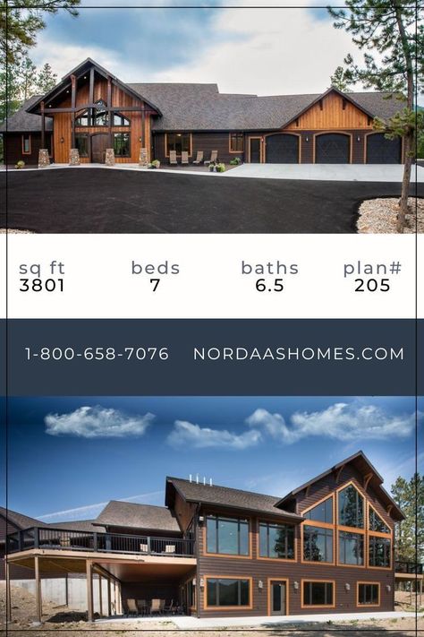 Nordaas Homes is a company that specializes in designing and building custom homes, just like this rustic ranch style home custom made to fit the new owners style and needs. Their homes are designed to be both aesthetically pleasing and functional, and their team of experts are dedicated to ensuring that each home is built to the highest standards. Contact Nordaas Homes today to discuss how they can help you design and build your dream rustic home. *Gig's price is for redrawing 2D or 3D floor pl Design, Exterior, Ranch Home Exteriors, Rustic Modern Cabin, Open Concept House Plans, Modern Cabin Interior, Rustic Houses Exterior, Ranch House Exterior, Lake Houses Exterior
