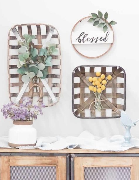 How to hang baskets on a wall by Simply Designing tobacco baskets Décor, Home Décor, Home, Inspiration, Decoration, Layout, Design, Deco, Decor