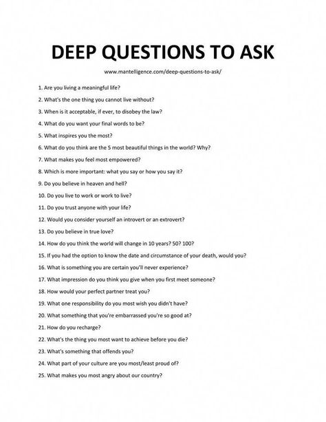 There's something great about knowing someone deeper. These deep questions to ask will help you spark meaningful conversations. People, Truth Or Dare Questions, Conversation Starter Questions, Questions To Get To Know Someone, Questions To Ask, Fun Questions To Ask, Questions Thought Provoking, Deep Questions To Ask, Dare Questions