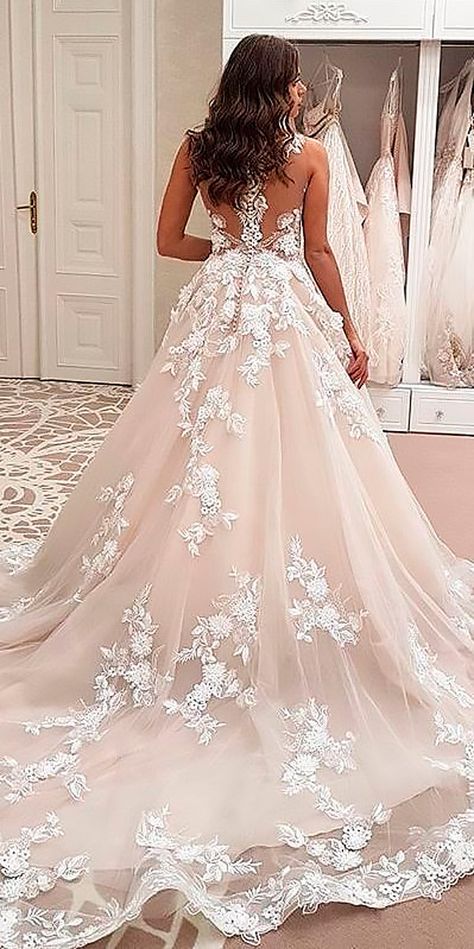 Peach And Blush Wedding Dresses You Must See ❤ See more: http://www.weddingforward.com/peach-blush-wedding-dresses/ #weddingforward #bride #bridal #wedding Queen, Wedding Dress, Bridesmaid Dresses, Eye Make Up, Wedding Bridesmaid Dresses, Wedding Gowns, Tulle Wedding Dress, Wedding Dresses Blush, Wedding Dresses Lace