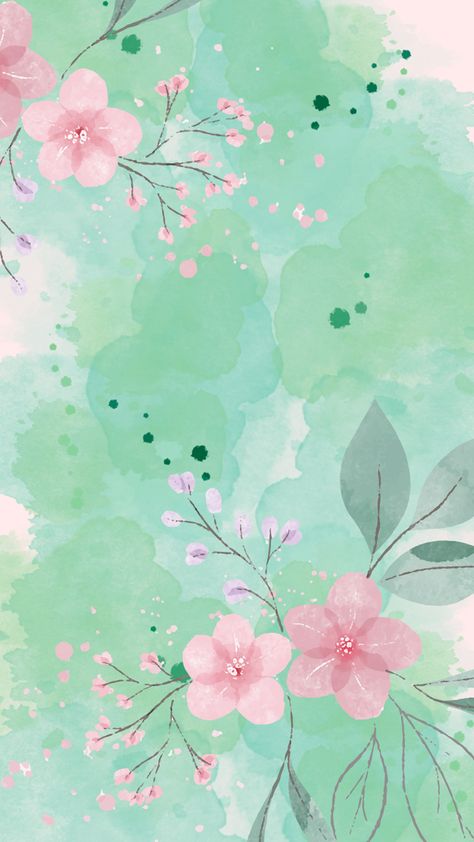 Green and Pink Watercolor Flower Phone Wallpaper - Mhek Creatives's Ko-fi Shop - Ko-fi ❤️ Where creators get support from fans through donations, memberships, shop sales and more! The original 'Buy Me a Coffee' Page. Floral, Ipad, Vintage, Flower Phone Wallpaper, Pink Wallpaper Iphone, Floral Wallpaper, Spring Wallpaper, Mint Green Wallpaper, Coral Wallpaper