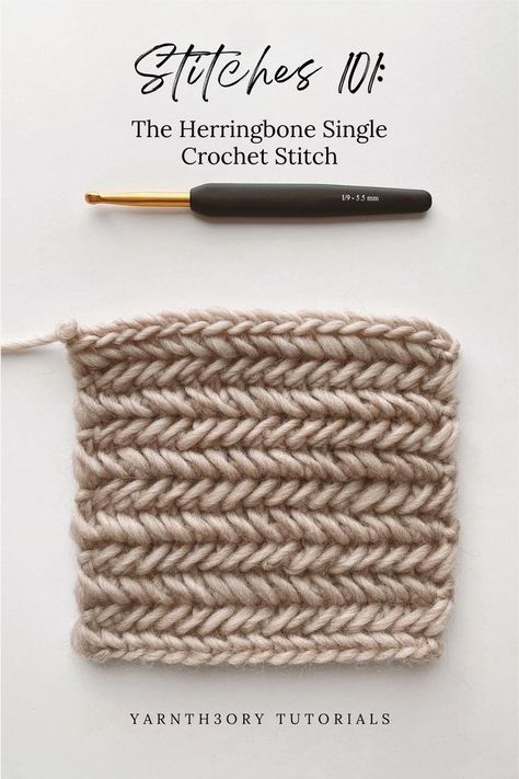 The herringbone stitch is a great way to add an interesting texture to your crochet projects! If you can single crochet you can easily do this stitch. Click the link for a quick tutorial. Crochet, Double Crochet Stitch, Single Crochet Stitch, Reverse Single Crochet, Advanced Crochet Stitches, Different Crochet Stitches, Crochet Stitches For Beginners, Crochet Stitches For Blankets, Crochet Stitches Patterns