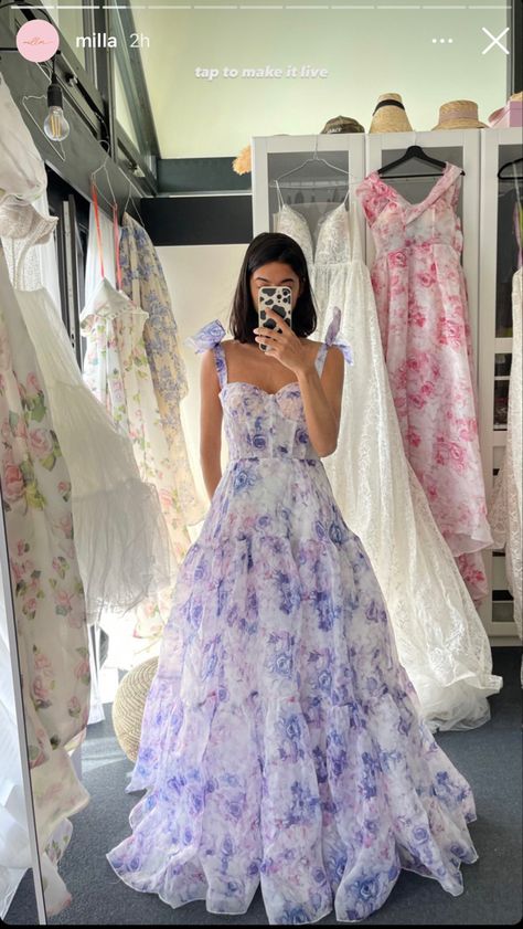 Haute Couture, Floral Maxi, Vintage Floral Dress, Maxi Dress, Purple Tulle Dress, Long Spring Dresses, Spring Prom Dresses, Pretty Dresses, Vestidos De Fiesta