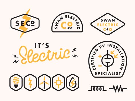Swan Electric Co. by Zach Higgins Logos, Retro Logos, Design, Texas, Electric, Electric Co, Electrician Logo, Electricity Logo, Electrical Company Logo