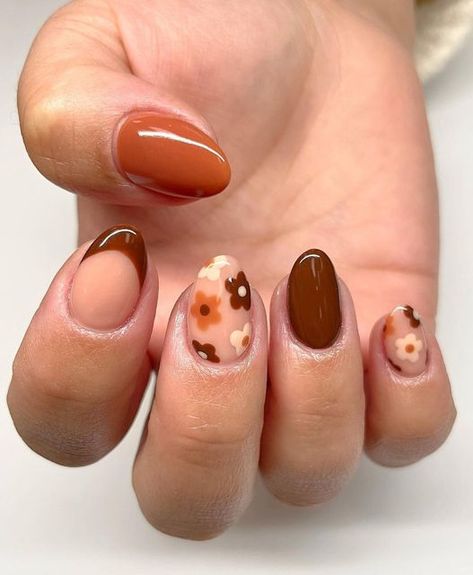 Acrylics, Manicures, Fall Gel Nails, Designed Nails, Fall Nail Designs, Fall Nail Art, Best Acrylic Nails, October Nails, Fall Almond Nails