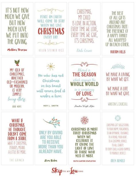 Christmas Quotes {FREE Printable Cards} | Skip To My Lou Christmas Card Sayings, Art, Ideas, Natal, Diy, Christmas Quotes For Kids, Christmas Messages, Christmas Quotes Printable, Christmas Card Verses