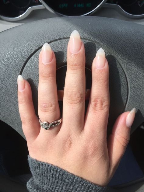 Acrylic Nail Designs, Pedicure, Trendy Nails, Acrylic Nails Almond Shape, Rounded Acrylic Nails, Simple Acrylic Nails, Acrylic Nail Shapes, Almond Nails French, Short Almond Nails