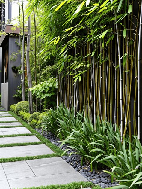 Bamboo Garden Ideas: Neat Garden Path Bordered by Manicured Shrubs Gardening, Outdoor, Garden Fencing, Bamboo Garden Fences, Garden Fence, Bamboo Fence, Garden Path, Bamboo Garden Ideas, Bamboo Fencing
