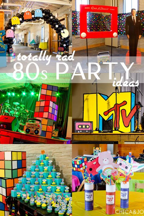 Retro, 90s Birthday Party Theme For Adults, 1990s Birthday Party Theme, 90s Theme Party Decorations, 80 Theme Party Ideas Decoration, Retro Party Themes, 80s Birthday Parties, 90s Party Decorations, 80s Party Decorations