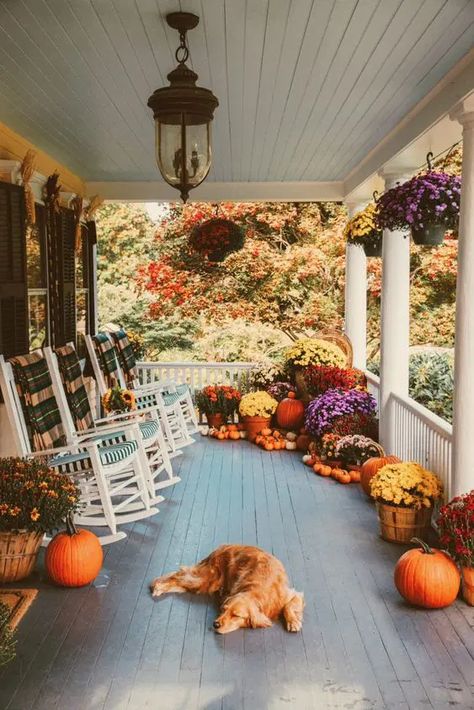 Gorgeous fall decorating ideas for your front porch Home Décor, Decoration, Country, Exterior, Thanksgiving, Fall Decorations Porch, Fall Front Porch Decor, Fall Porch, Outside Fall Decor