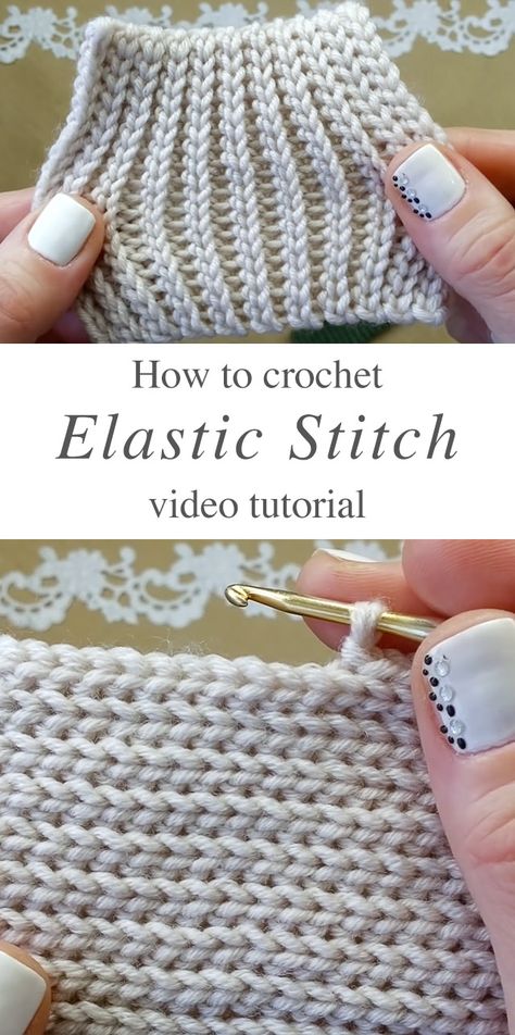 Crochet Elastic Stitch You Can Easily Learn | CrochetBeja Crochet, Amigurumi Patterns, Double Crochet Stitch, Different Crochet Stitches, Crochet Cable Stitch, Knitting Stitch Patterns, Crochet Stitches For Beginners, Crochet Hooks, Crochet Ideas To Sell