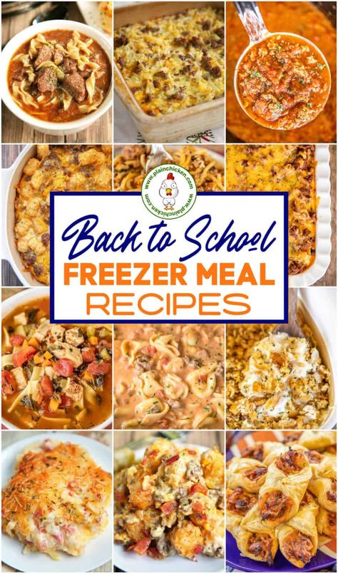 Back to School Freezer Meal Recipes - 25 freezer meals to make the new school year a breeze. Casseroles, soups, quiche, breakfast, and our favorite pasta sauce. Freezer meals are great for those times when you are in a rush, don’t know what to make, or just want to make it easy for yourself. All of the recipes are easy to prepare and will easily feed a family of four. #freezermeal #casseroles #soup #mealprep Pasta, Freezer Meals, Healthy Freezer Meals, Freezer Friendly Meals, Make Ahead Freezer Meals, Freezer Meal Prep, Freezer Meal Planning, Easy Freezer Meals, Freezer Dinners