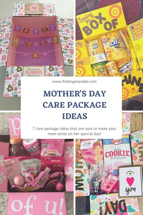 7 Mother's Day Care Package Ideas | Finding Mandee Care Packages, Mothers Day Care Package, Care Package Ideas For Grandma, Mom Care Package, Mothers Day Package Ideas, Mothers Day Massage, Diy Care Package, Care Package, Mothers Day Baskets