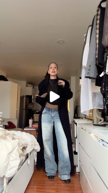 eden masliah on Instagram: "how r we doing today?
.
.
.
nyfw. outfit of the day. vintage. basics. jeans. baggy jeans. low rise. black tee. tabi boots. long wool coat. winter outfit. fall looks. new york city fashion content creator. aesthetic. ootd. #explore #nyc #fashion #grwm" Instagram, Outfits, Jeans, Idol, Low Rise Jeans Outfit Winter, Low Rise Jeans Outfit, Low Rise Baggy Jeans Outfit, Low Rise Baggy Jeans, Jeans Outfit Winter