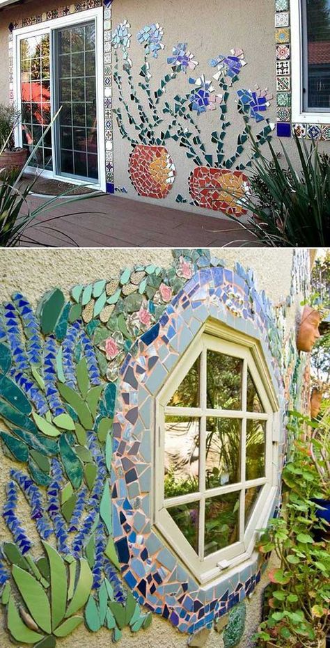 Yard Art, Diy, Garten, Diy Garden, Mosaic Diy, Outdoor Art, Mosaic Garden Art, Mosaic Ideas, Mosaic Decor