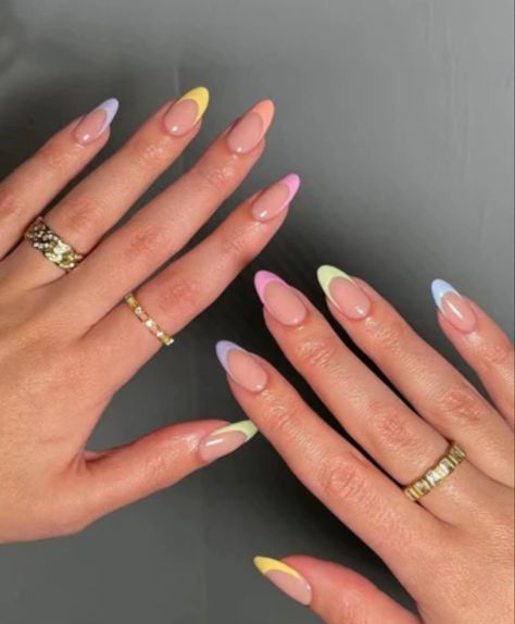 #nails #nailsart #nailsdesign #acrylic #pretty #fashion #nailideas #nailsideas #inspo #pastel #rainbow #simple #summer Design, Pink, Pastel, Pastel Nails Designs, Acrylic Nails Pastel, Rainbow Nails Design, Cute Acrylic Nails, Multicoloured Nails, Cute Gel Nails