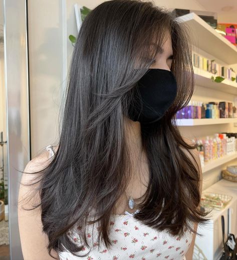 Long Wispy Cut with Layered Ends Layerd Hair, Long Front Bangs, Layer Haircuts, Straight Hair Cuts, Layers And Bangs, Straight Haircuts, Long Hair With Bangs And Layers, Long Hair With Bangs, Layered Haircuts Straight Hair