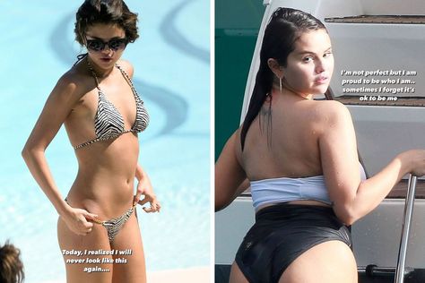 Selena Gomez opened up about her body image, highlighting how her physique has changed over the last decade. On Monday (January 22), the 31-year-old singer took to her Instagram page to share a story reflecting on how her body has evolved by comparing two photographs taken 10 years apart. Selena Gomez, Bikinis, Celebrities, Dressing, Instagram, Selena Gomez Body, Selena Gomez Dress, Selena, Celebrity