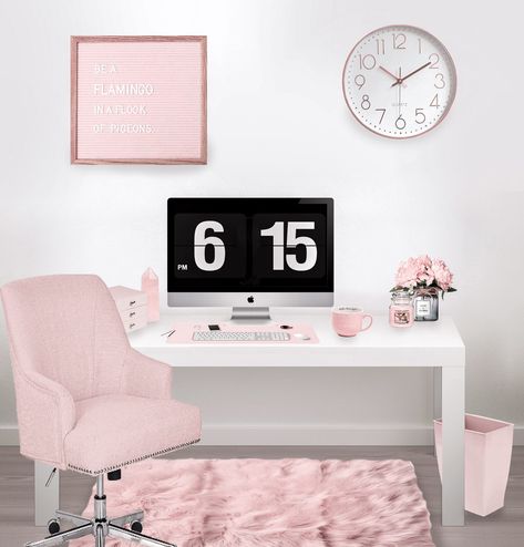 Design, Home, Studio, Interior, Home Office, Pink Office Decor, Cute Office Decor, Pink Office Ideas, Girl Boss Office Decor