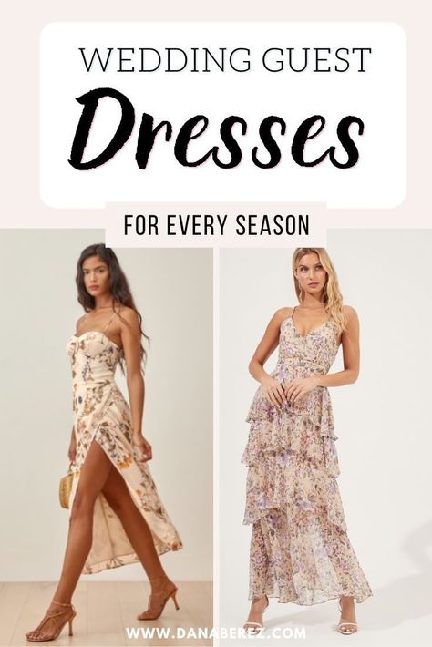 Cute wedding guest dresses for any season. Here are the best spring, summer, fall and winter wedding guest dress picks. Plus i've included formal wedding and beach wedding guest dress options as well! let the search begin. Best Wedding Guest Dresses, March Wedding Guest Outfits, Wedding Guest Dress Summer, Wedding Guest Dresses, Spring Wedding Guest Dress, Wedding Guest Dress, Guest Dresses, Country Wedding Guest Dress, Wedding Guest Outfit Summer